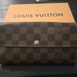 Louis Vuitton Damier Ebene Canvas Sarah Brown Checkered Wallet